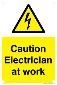 Caution Electrician at work